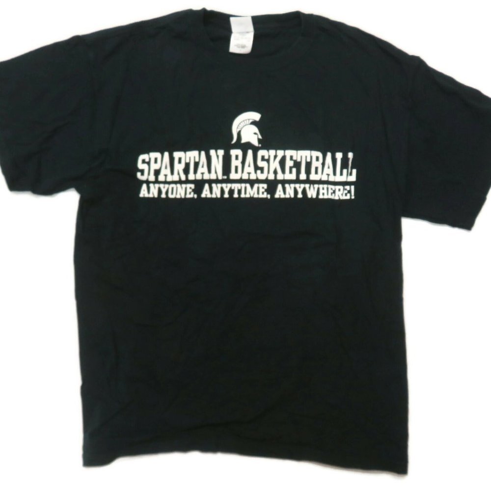 Michigan State Basketball T-Shirt Mens Large Black Short Sleeve Tee